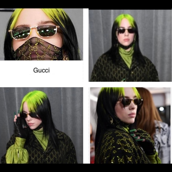 UNISEX GUCCI MIRRORED RAINBOW GG LOGO AS SEEN AT THE GRAMMYS ON BILLIE EILISH - Picture 15 of 16
